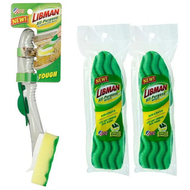 libman-all-purpose-scrubbing-dish-wand-with-4-multi-purpose-sponge-head-refills image 1