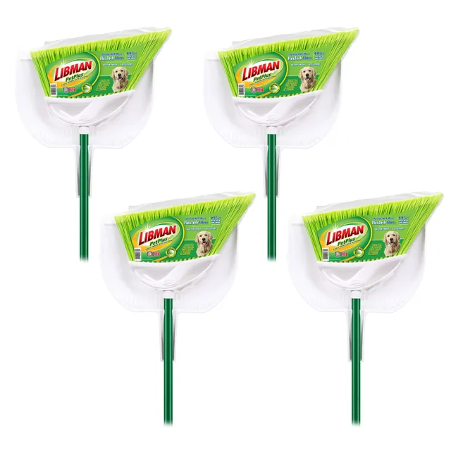 libman-petplus-angle-broom-with-dustpan-pet-hair-removal-split-tip-fibers-indoor image 1