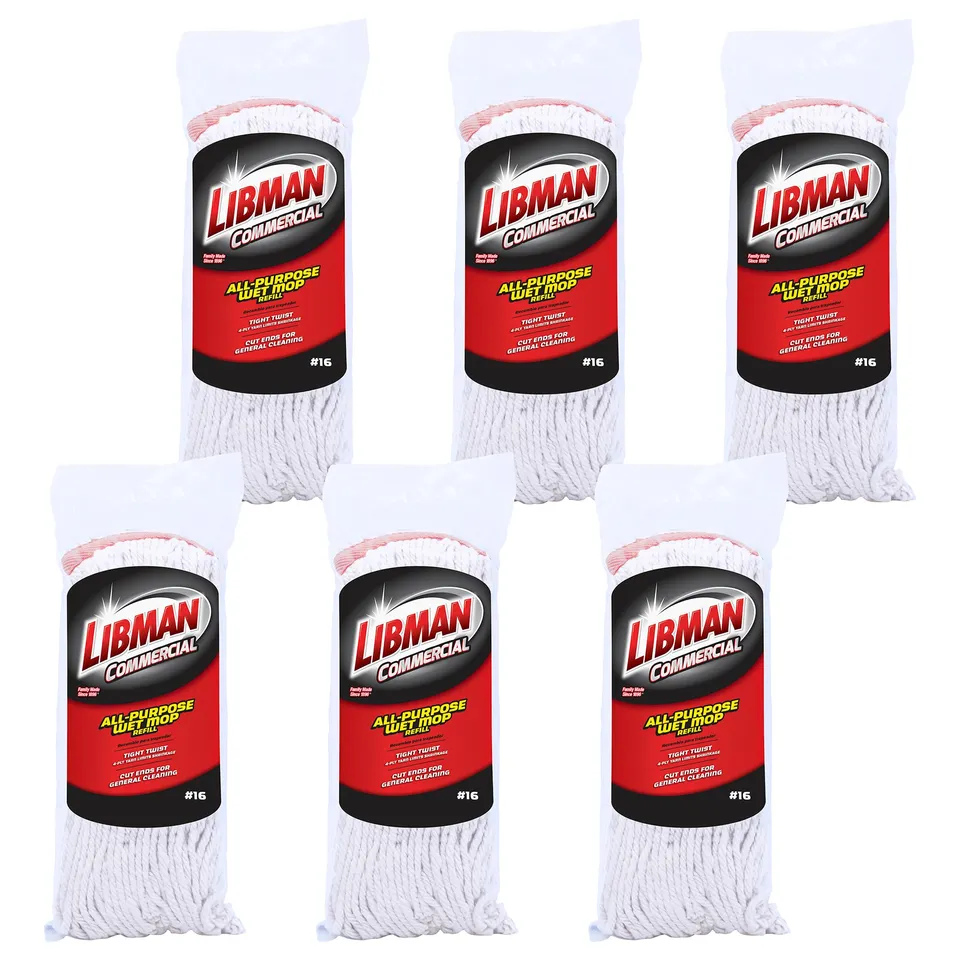 libman-commercial-16-cut-end-cotton-mop-head-6-pack-model-974 image 1