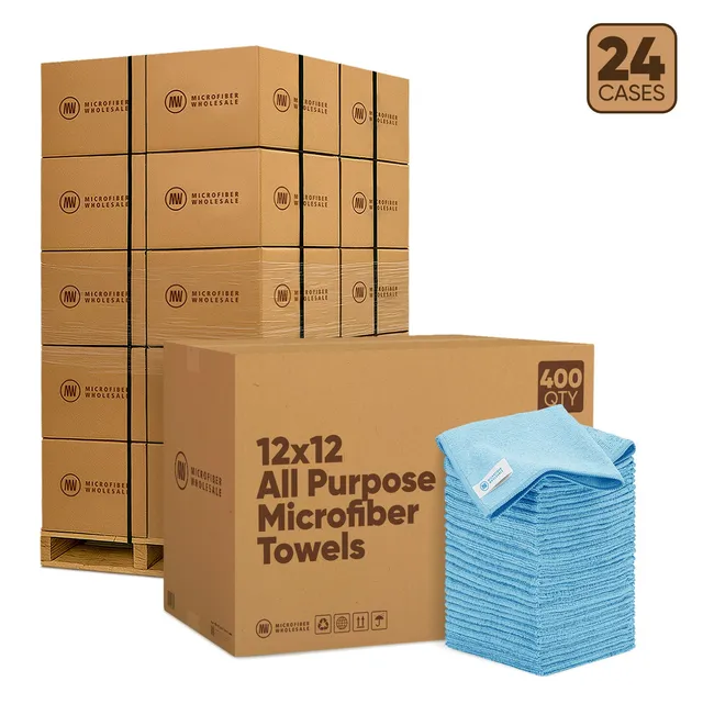 microfiber-wholesale-12-x12-all-purpose-microfiber-towels-24-case-pallet-400-cas image 1