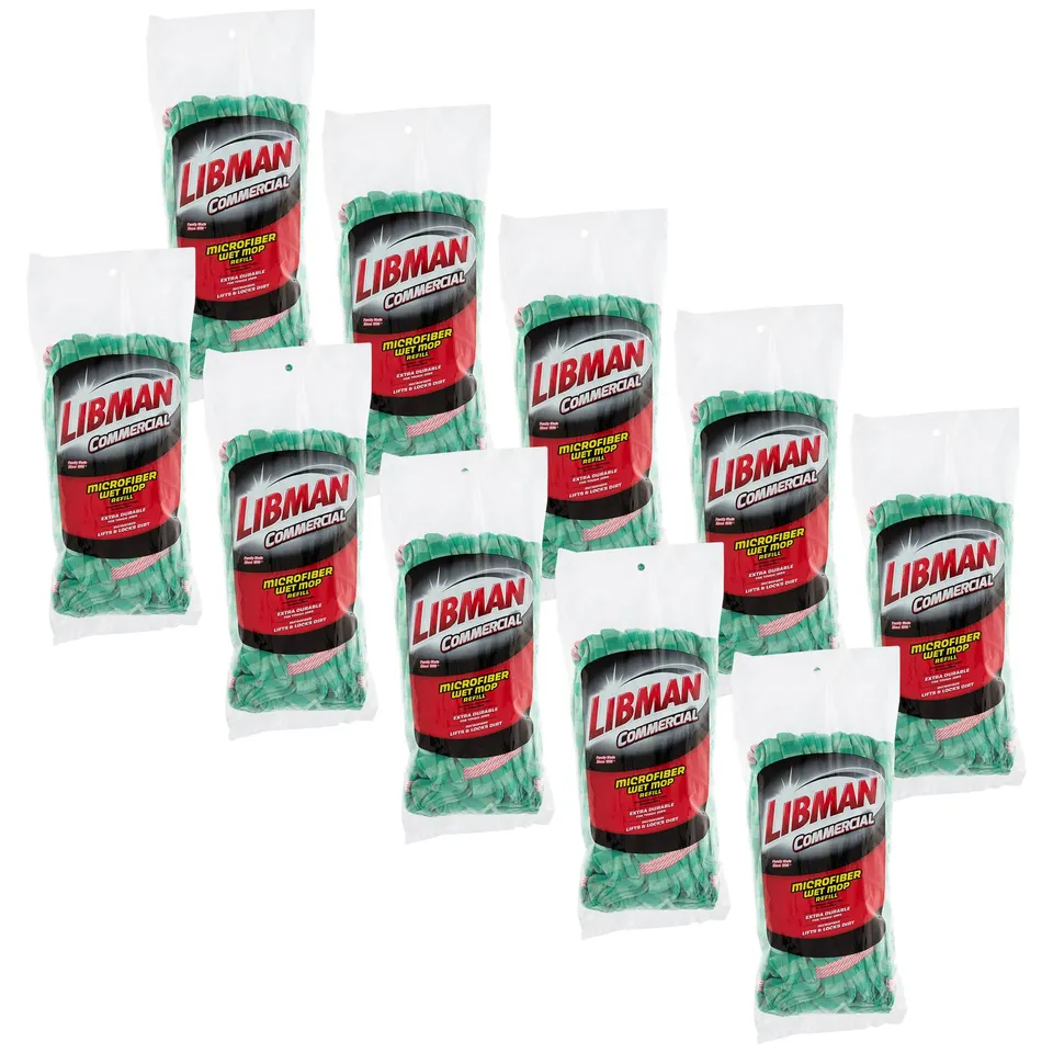 libman-commercial-2121-medium-microfiber-wet-mop-head-green-pack-of-10 image 1