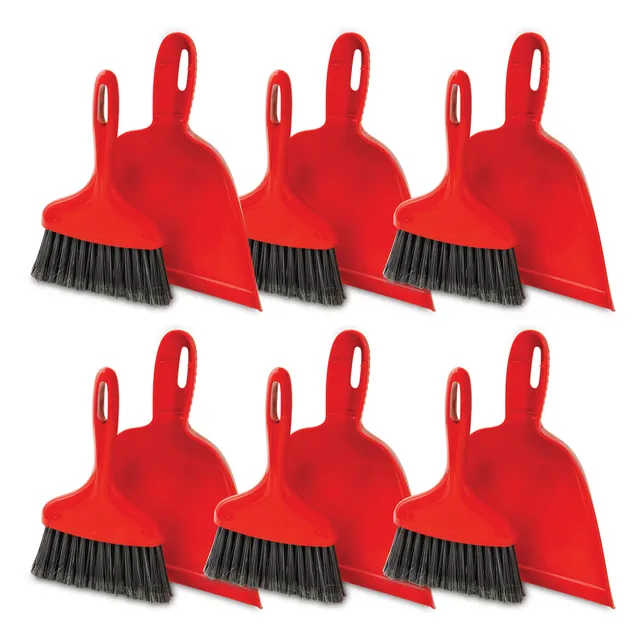 libman-commercial-906-dust-pan-with-whisk-broom-polypropylene-10-wide-red-6-pack image 1