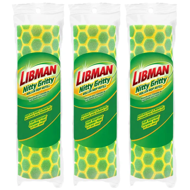 libman-nitty-gritty-roller-mop-refills-3-replacement-sponge-mop-heads-for-self-w image 1