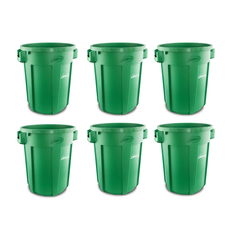 libman-commercial-32-gallon-green-trash-bin-6-pack-with-secure-lid-locks-indoor- image 1