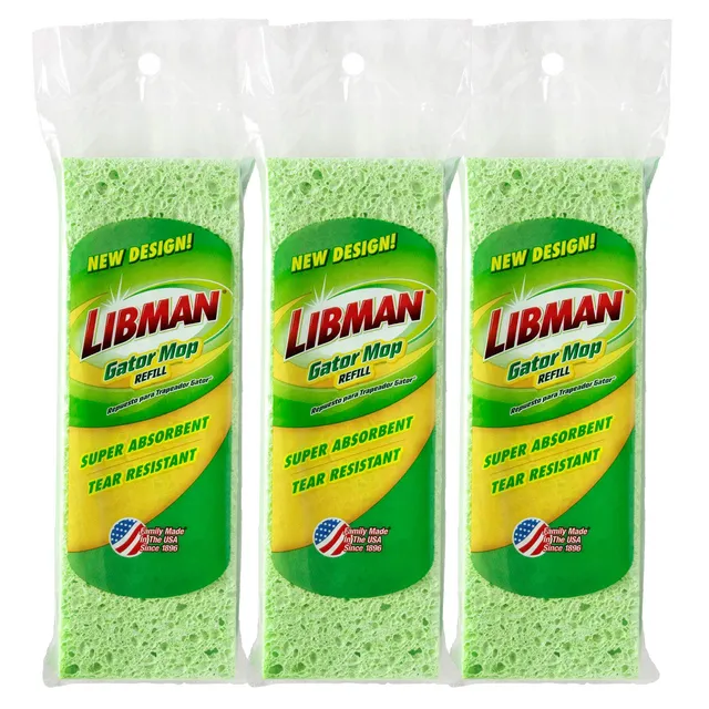 libman-1487-gator-mop-refill-pack-3-pack-extra-absorbent-cellulose-coated-sponge image 1