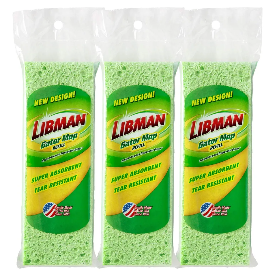 libman-1487-gator-mop-refill-pack-3-pack-extra-absorbent-cellulose-coated-sponge image 1