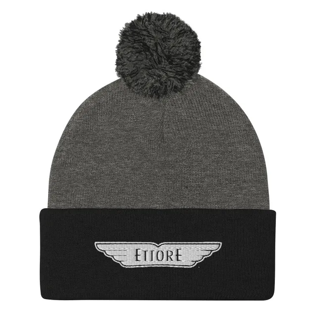 ettore-pom-pom-beanie-classic-embroidered-acrylic-winter-hat-with-pom-pom-one-si image 1
