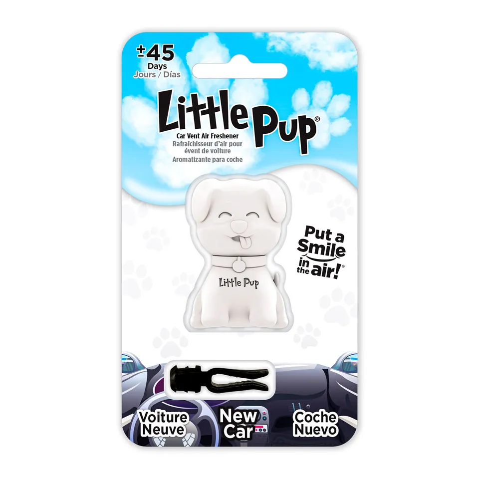 stoner-little-pup-car-air-freshener-new-car-scent-clip-on-made-in-italy image 1