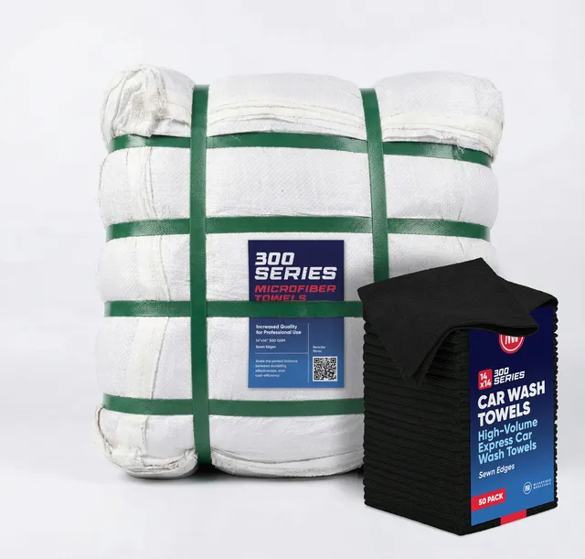 microfiber-wholesale-14x14-300-series-microfiber-car-wash-towels-black-500-bale image 1