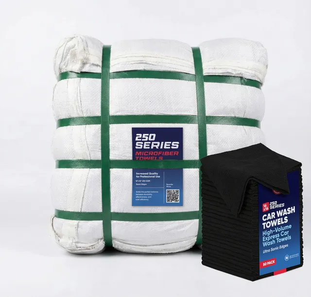 microfiber-wholesale-14x14-250-gsm-microfiber-car-wash-towel-black-600-bale image 1