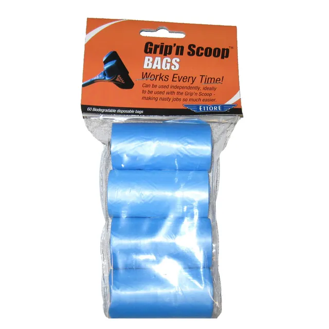 ettore-grip-n-scoop-biodegradable-pet-waste-bags-60-count image 1