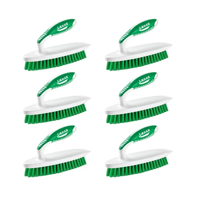 libman-easy-grip-scrub-brush-case-of-6-pointed-head-with-scraper-ergonomic-grip image 1