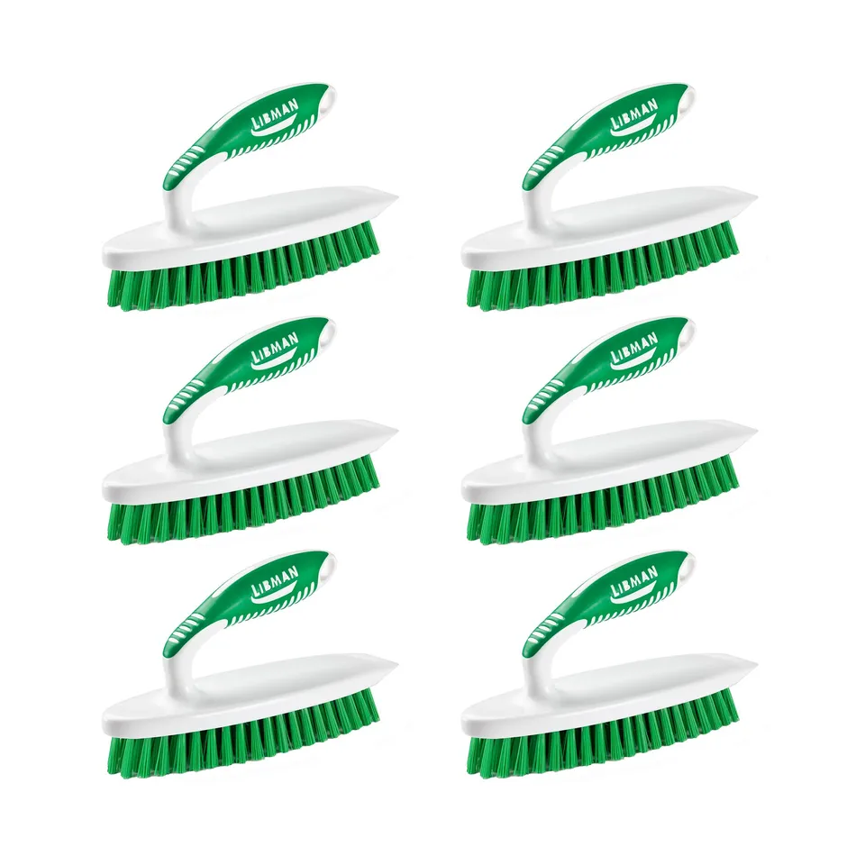 libman-easy-grip-scrub-brush-case-of-6-pointed-head-with-scraper-ergonomic-grip image 1