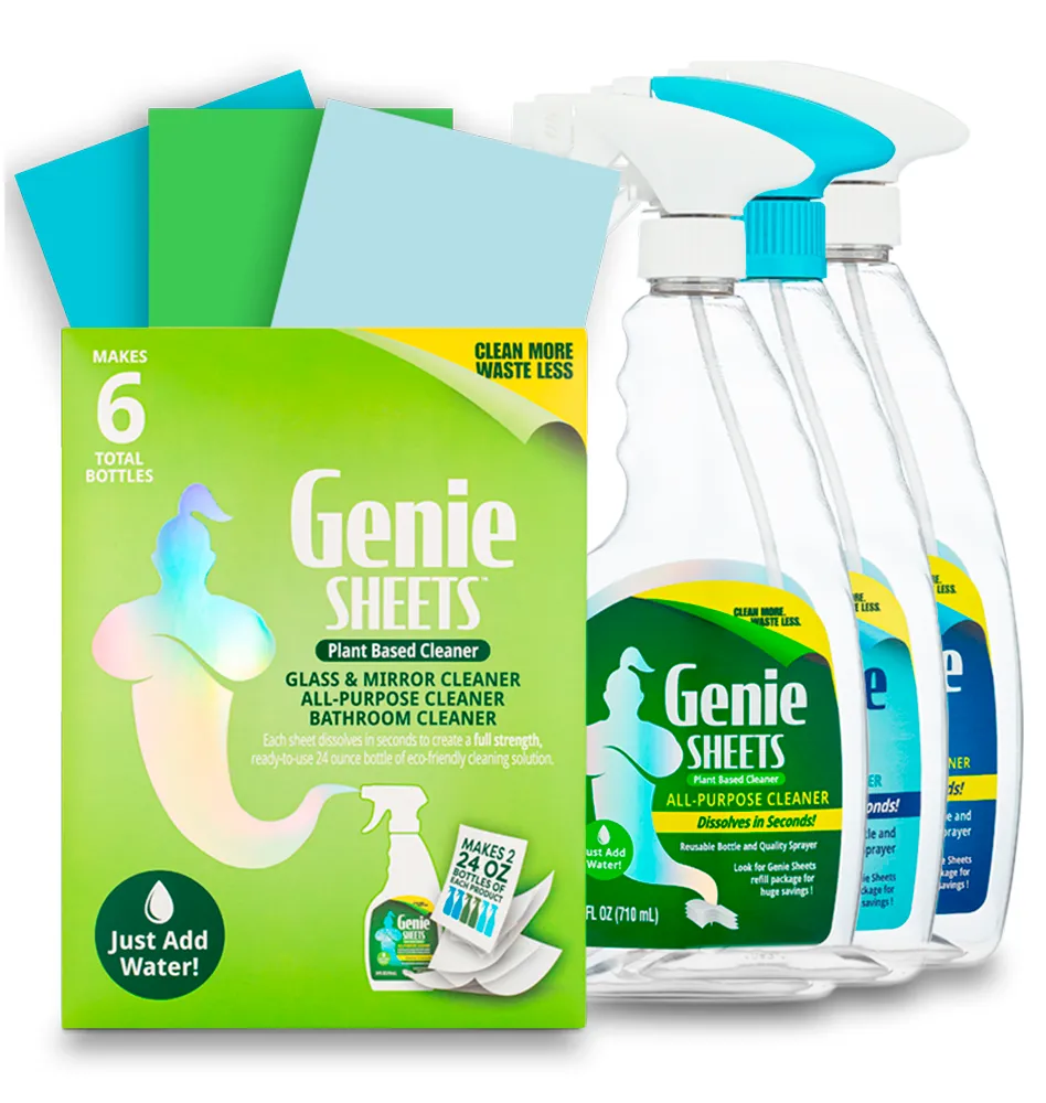 microfiber-wholesale-genie-sheets-all-purpose-glass-and-bathroom-cleaners-combo- image 1