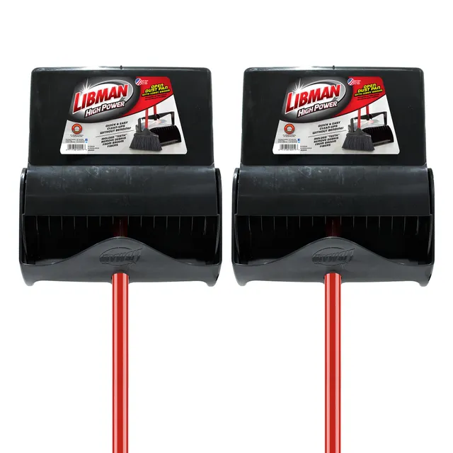 libman-commercial-919-lobby-dust-pan-and-broom-set-open-lid-41-length-12-width-b image 1