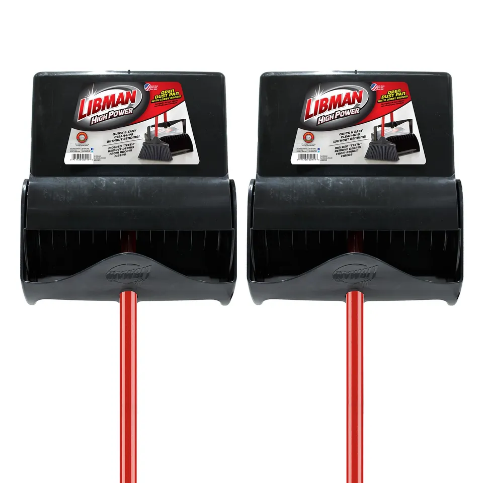 libman-commercial-919-lobby-dust-pan-and-broom-set-open-lid-41-length-12-width-b image 1
