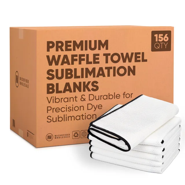 microfiber-wholesale-case-of-156-16-x24-microfiber-waffle-weave-towels-with-blac image 1