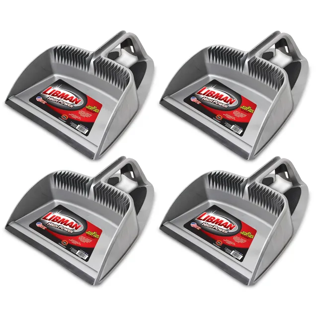 libman-commercial-2126-step-on-dust-pan-polypropylene-16-wide-gray-black-4-pack image 1