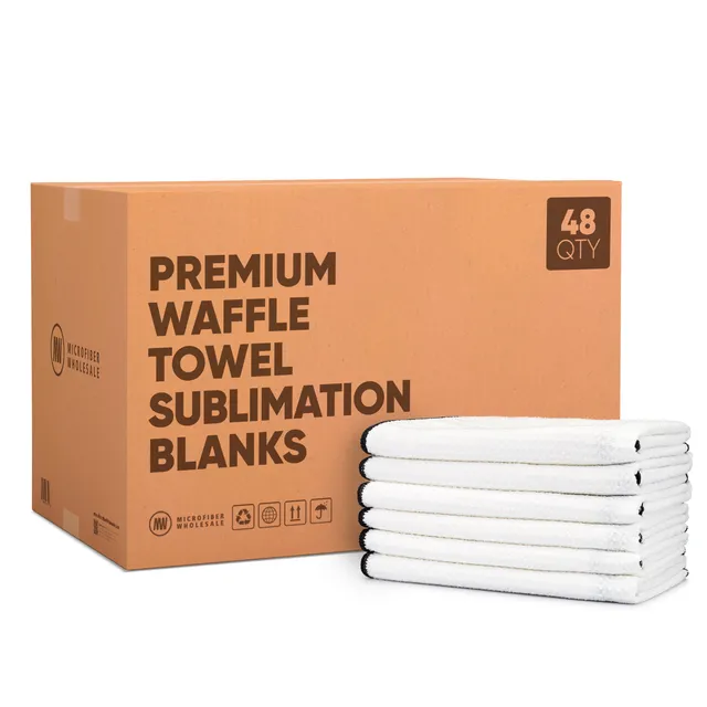 microfiber-wholesale-48-pack-16-x24-microfiber-waffle-weave-towels-with-black-bo image 1
