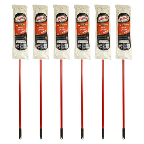libman-commercial-922-24-dust-mop-100-cotton-red-and-white-pack-of-6 image 2