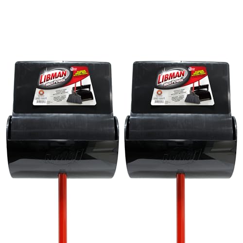 libman-commercial-917-lobby-dust-pan-and-broom-set-closed-lid-black-red-pack-of- image 2