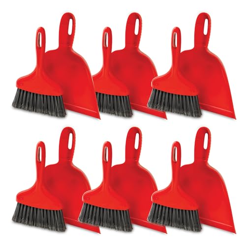 libman-commercial-906-dust-pan-with-whisk-broom-polypropylene-10-wide-red-6-pack image 2
