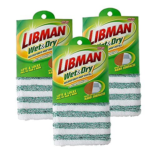 libman-microfiber-wet-dry-mop-refills-3-pads-machine-washable-360-rotation-for-h image 4