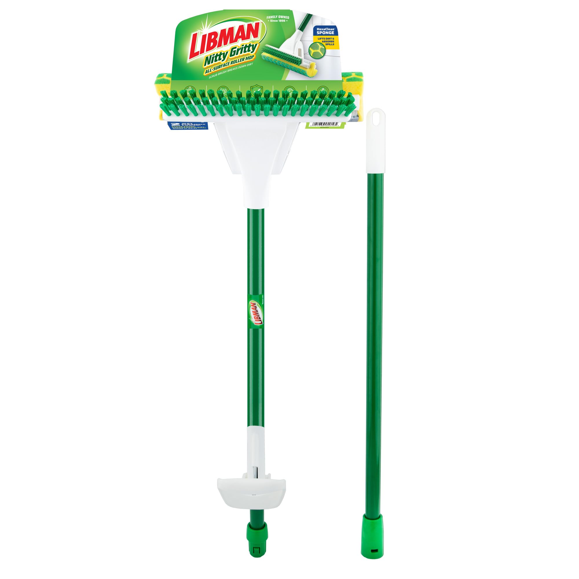 libman-nitty-gritty-all-surface-roller-mop-sponge-mop-with-scrub-brush-multi-sur image 1