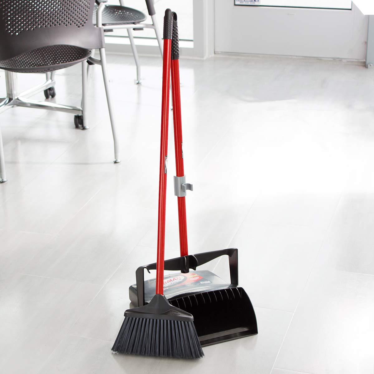 libman-commercial-919-lobby-dust-pan-and-broom-set-open-lid-41-length-12-width-b image 4