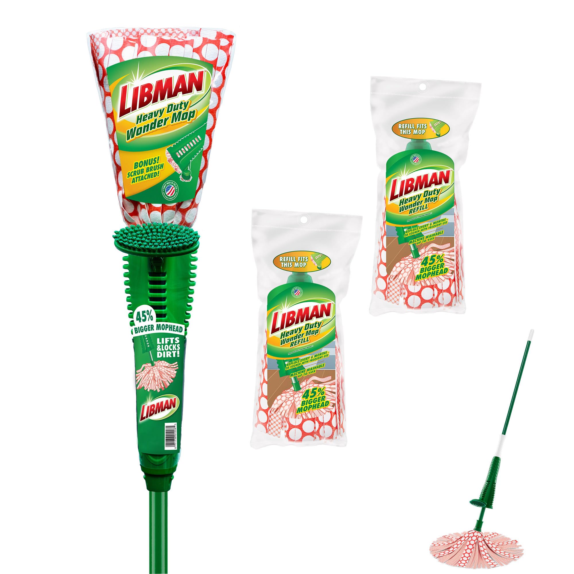 libman-heavy-duty-wonder-mop-plus-3-refill-heads-absorbent-microfiber-self-wring image 2