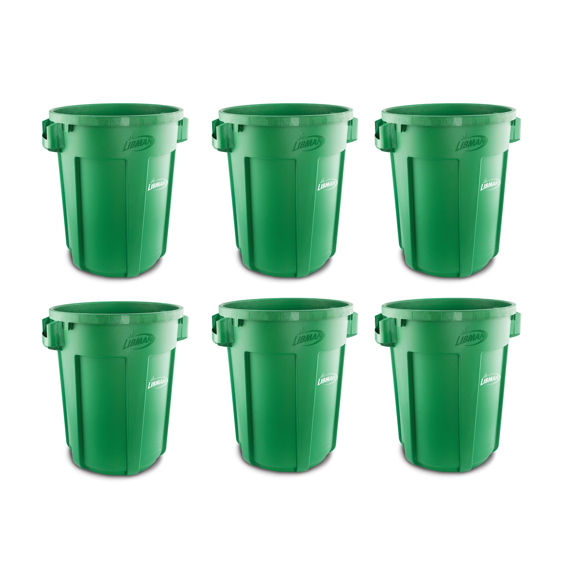 libman-commercial-32-gallon-green-trash-bin-6-pack-with-secure-lid-locks-indoor- image 1
