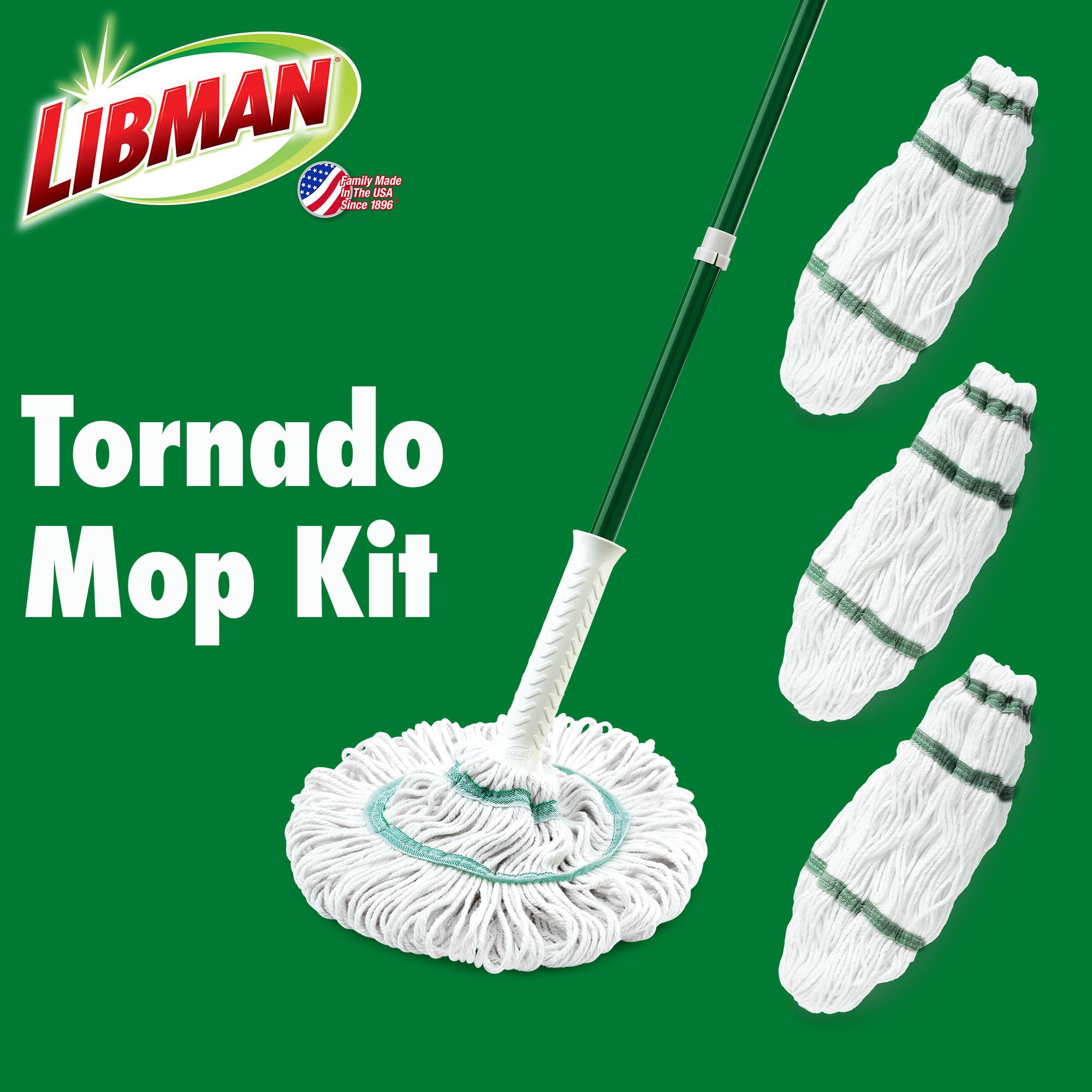 libman-tornado-self-wringing-mop-with-3-refills-cotton-mop-head-machine-washable image 2