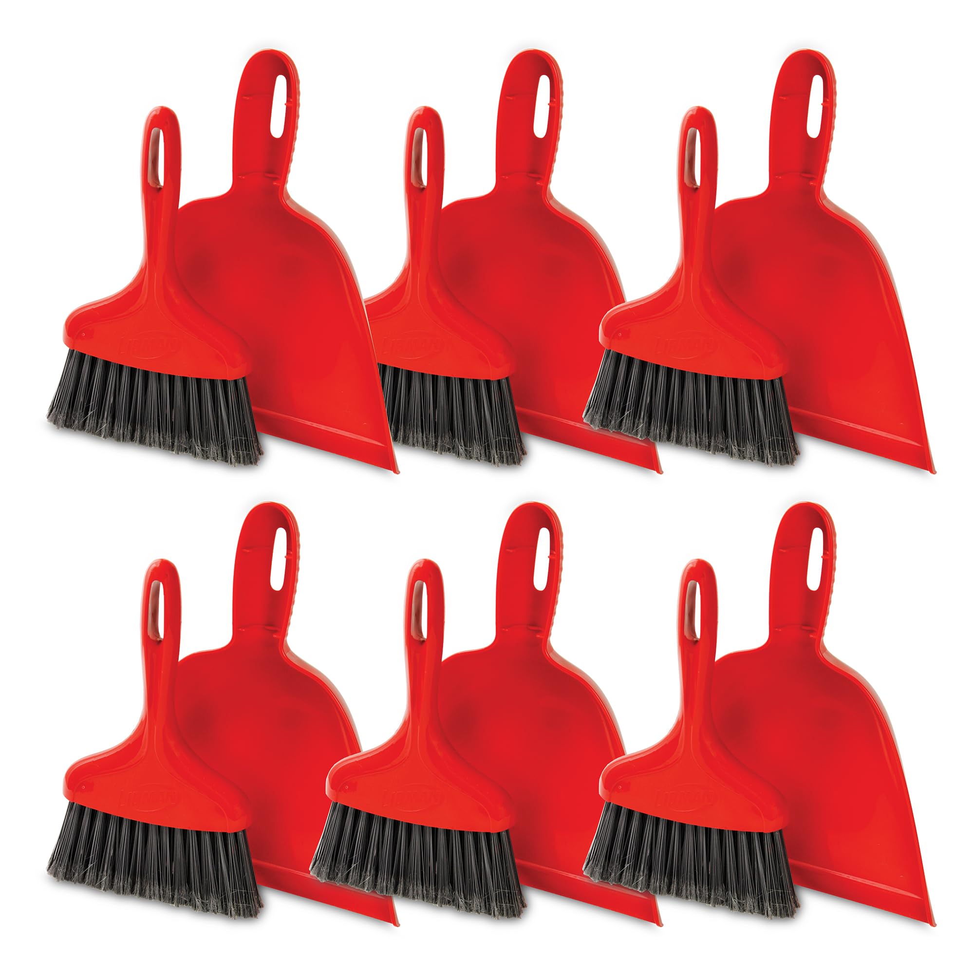 libman-commercial-906-dust-pan-with-whisk-broom-polypropylene-10-wide-red-6-pack image 1