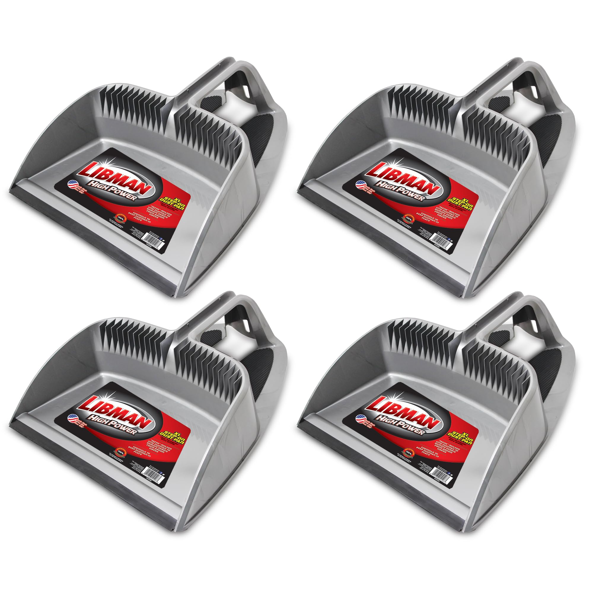 libman-commercial-2126-step-on-dust-pan-polypropylene-16-wide-gray-black-4-pack image 1