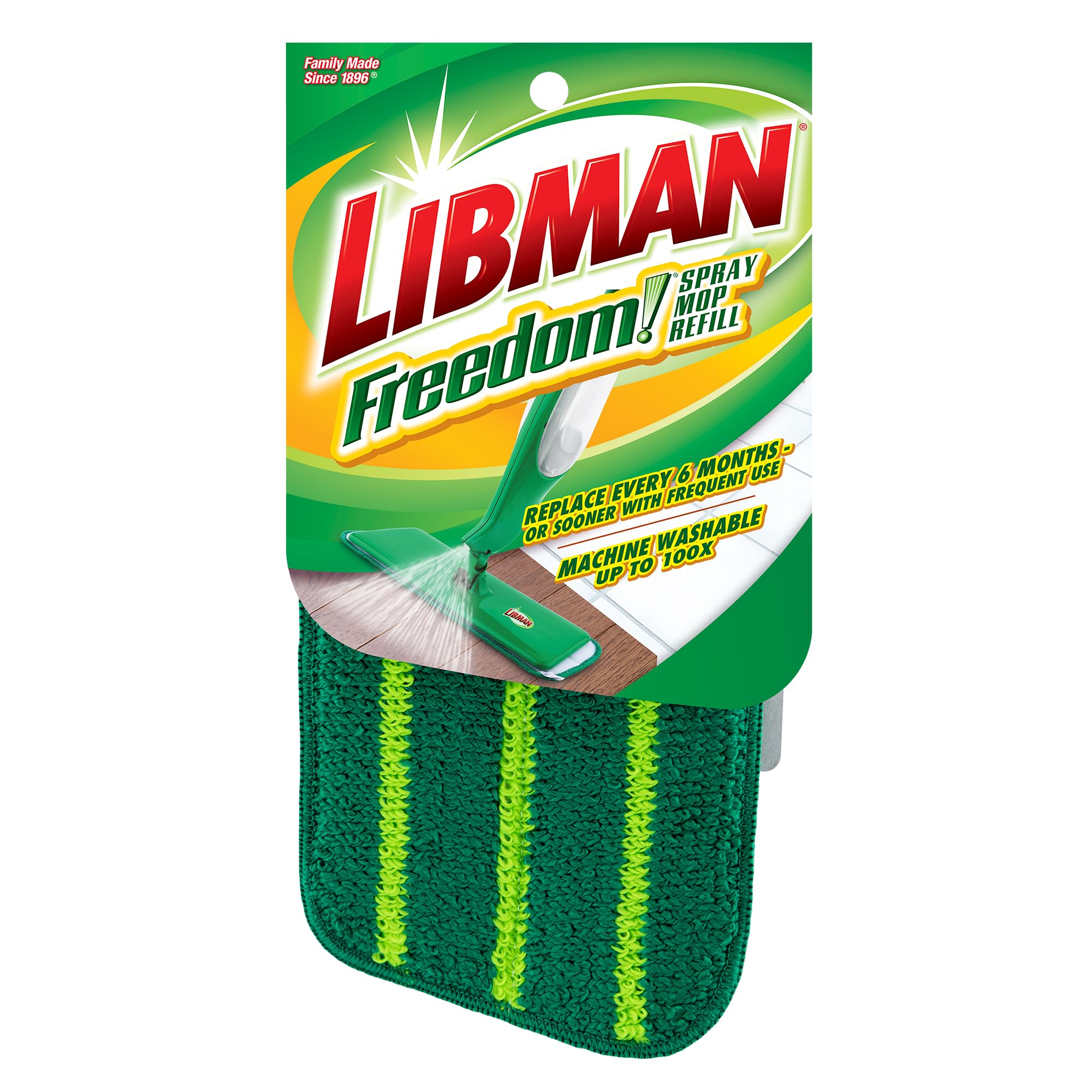 libman-freedom-spray-mop-refill-3-microfiber-pads-velcro-attachment-machine-wash image 7