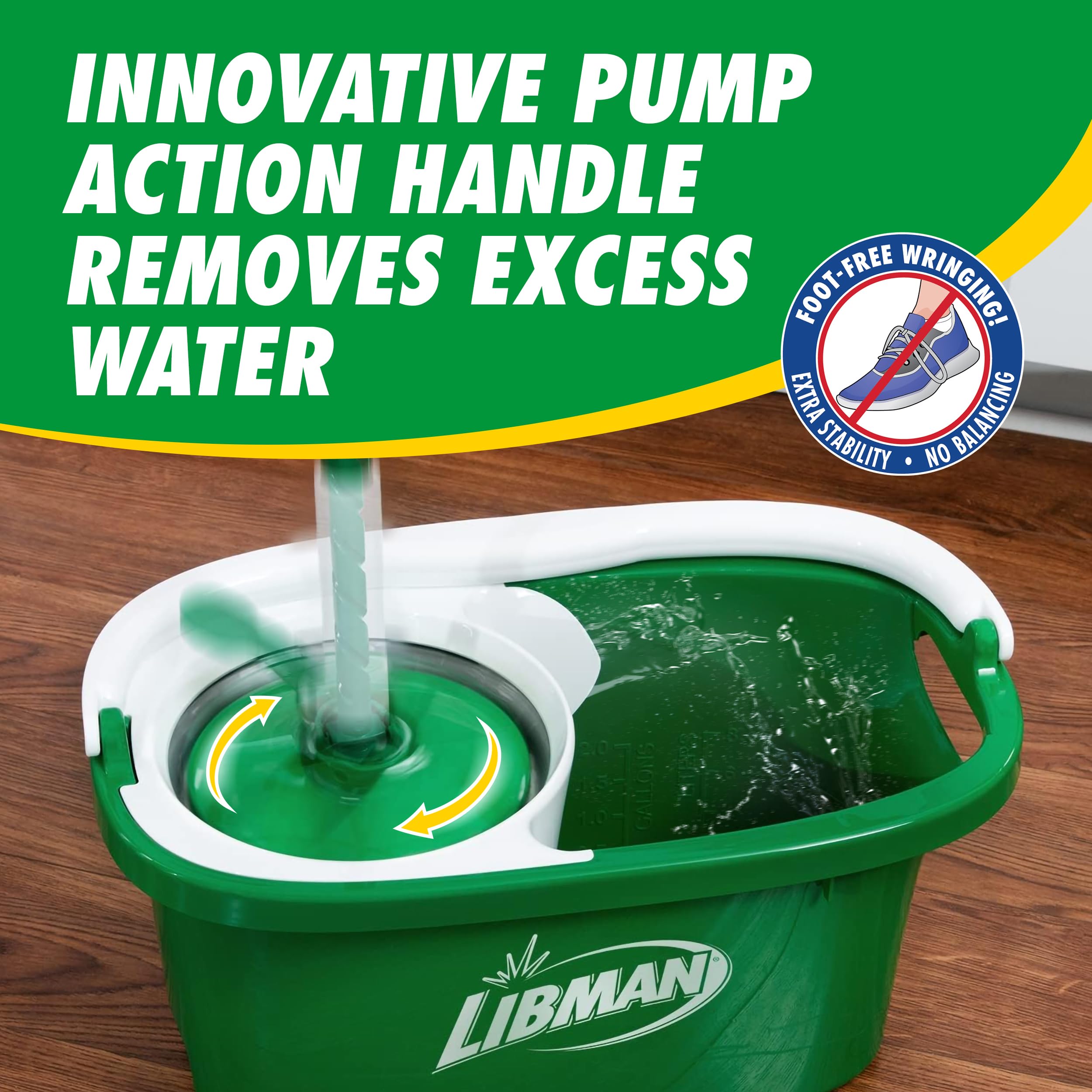 libman-tornado-spin-mop-system-with-1-refill-2-heads-total-mop-and-bucket-with-w image 5