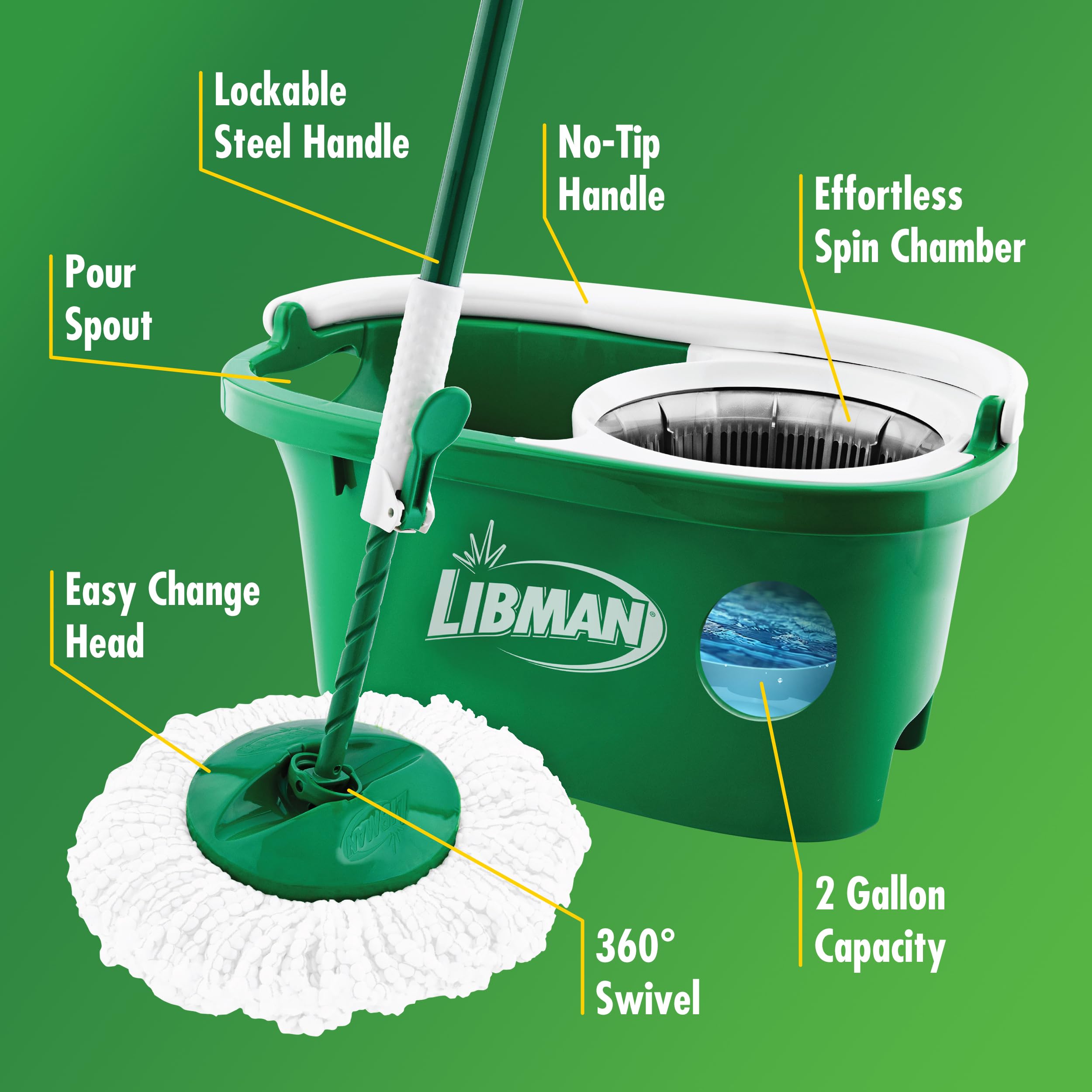 libman-tornado-spin-mop-system-with-1-refill-2-heads-total-mop-and-bucket-with-w image 4