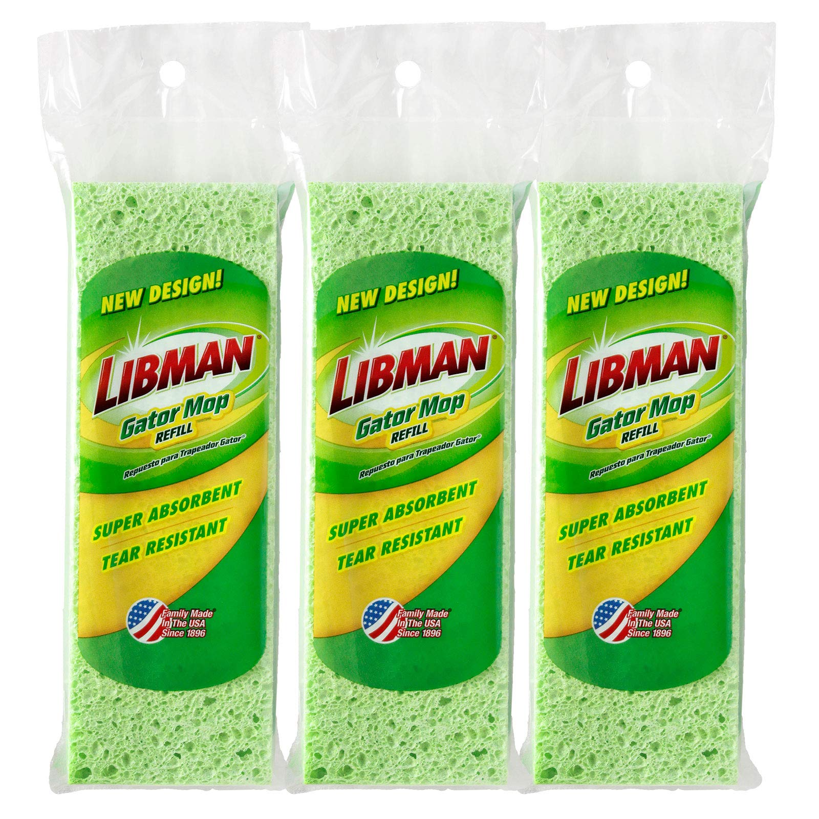 libman-1487-gator-mop-refill-pack-3-pack-extra-absorbent-cellulose-coated-sponge image 1