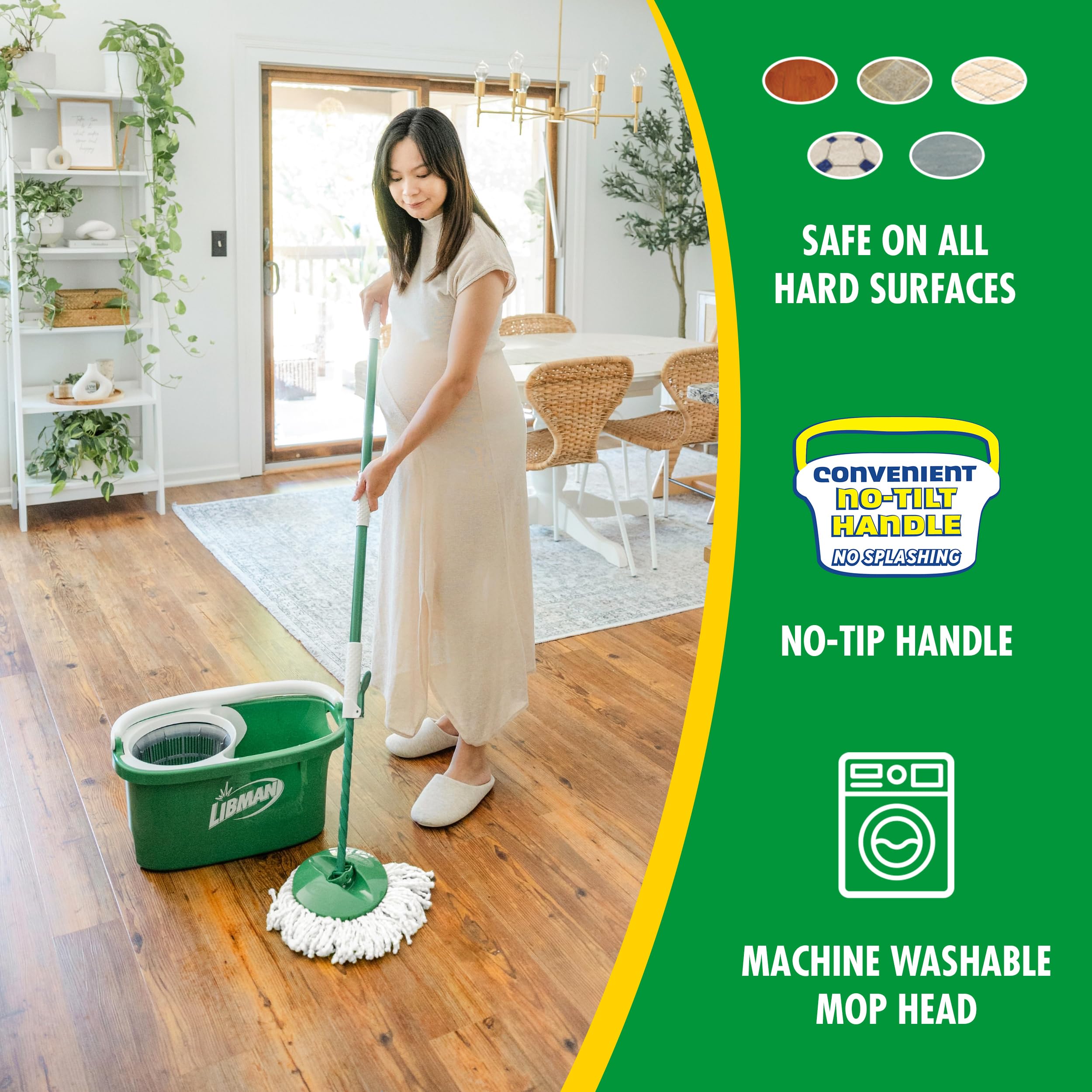 libman-tornado-spin-mop-system-with-1-refill-2-heads-total-mop-and-bucket-with-w image 3