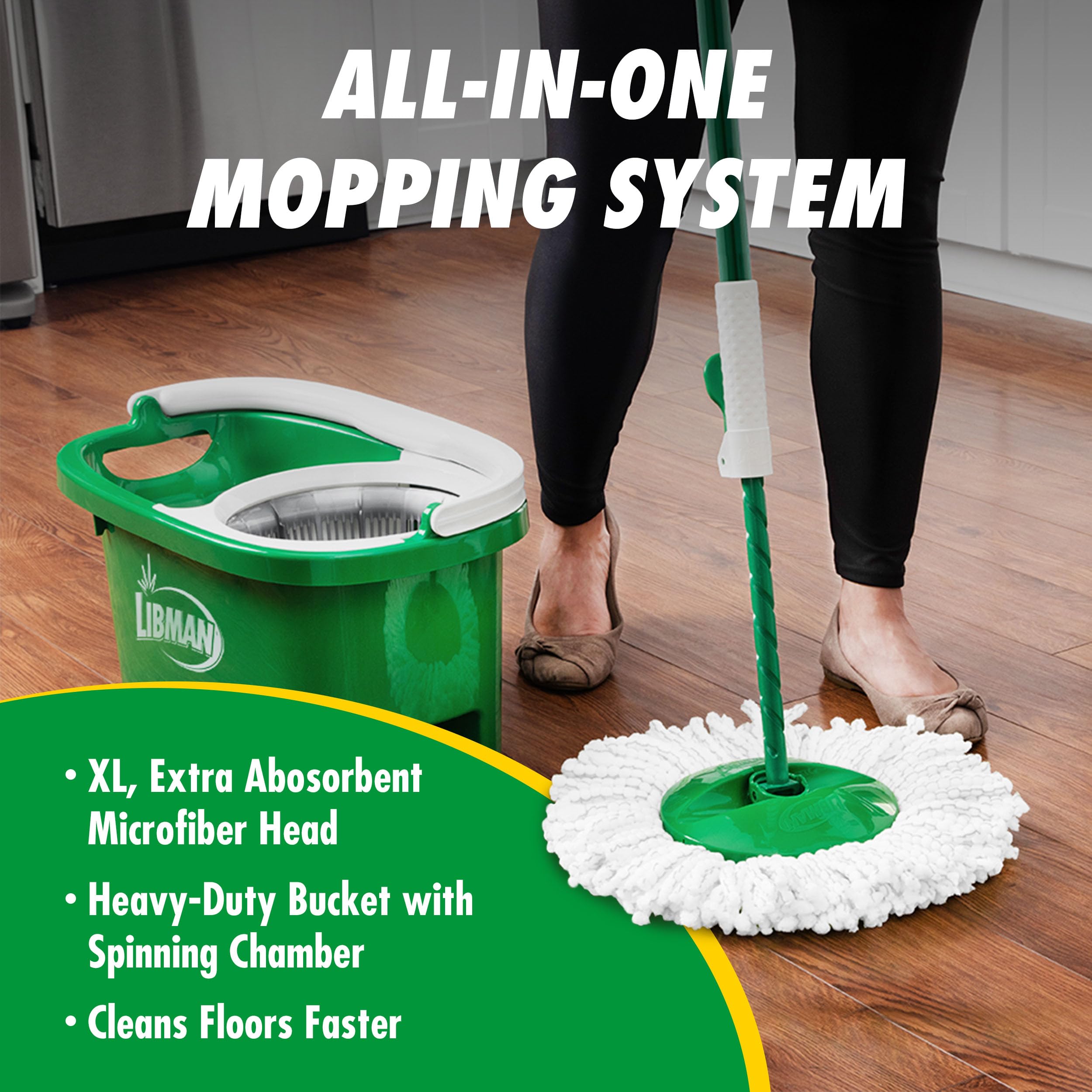 libman-tornado-spin-mop-system-with-1-refill-2-heads-total-mop-and-bucket-with-w image 2