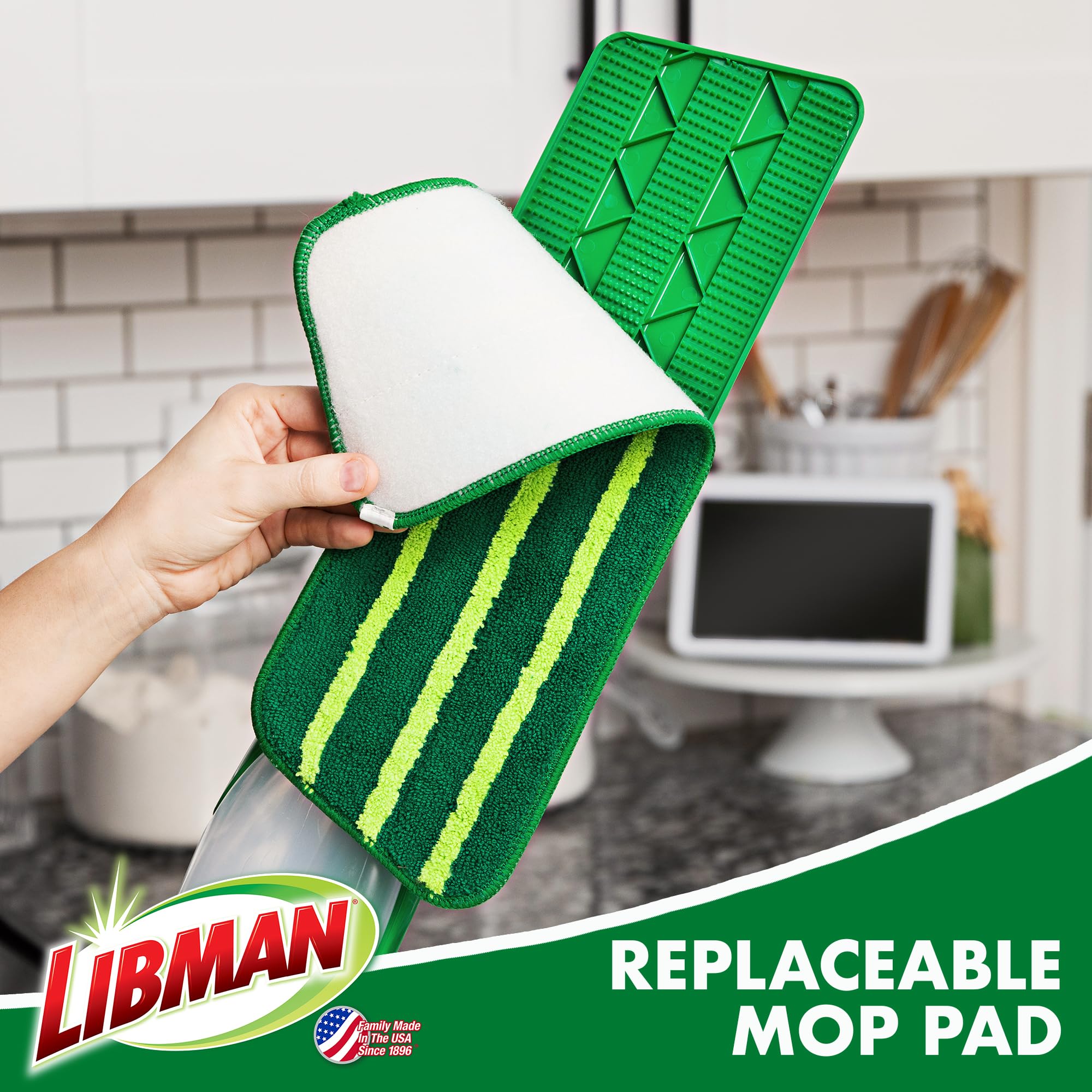 libman-freedom-spray-mop-refill-3-microfiber-pads-velcro-attachment-machine-wash image 3