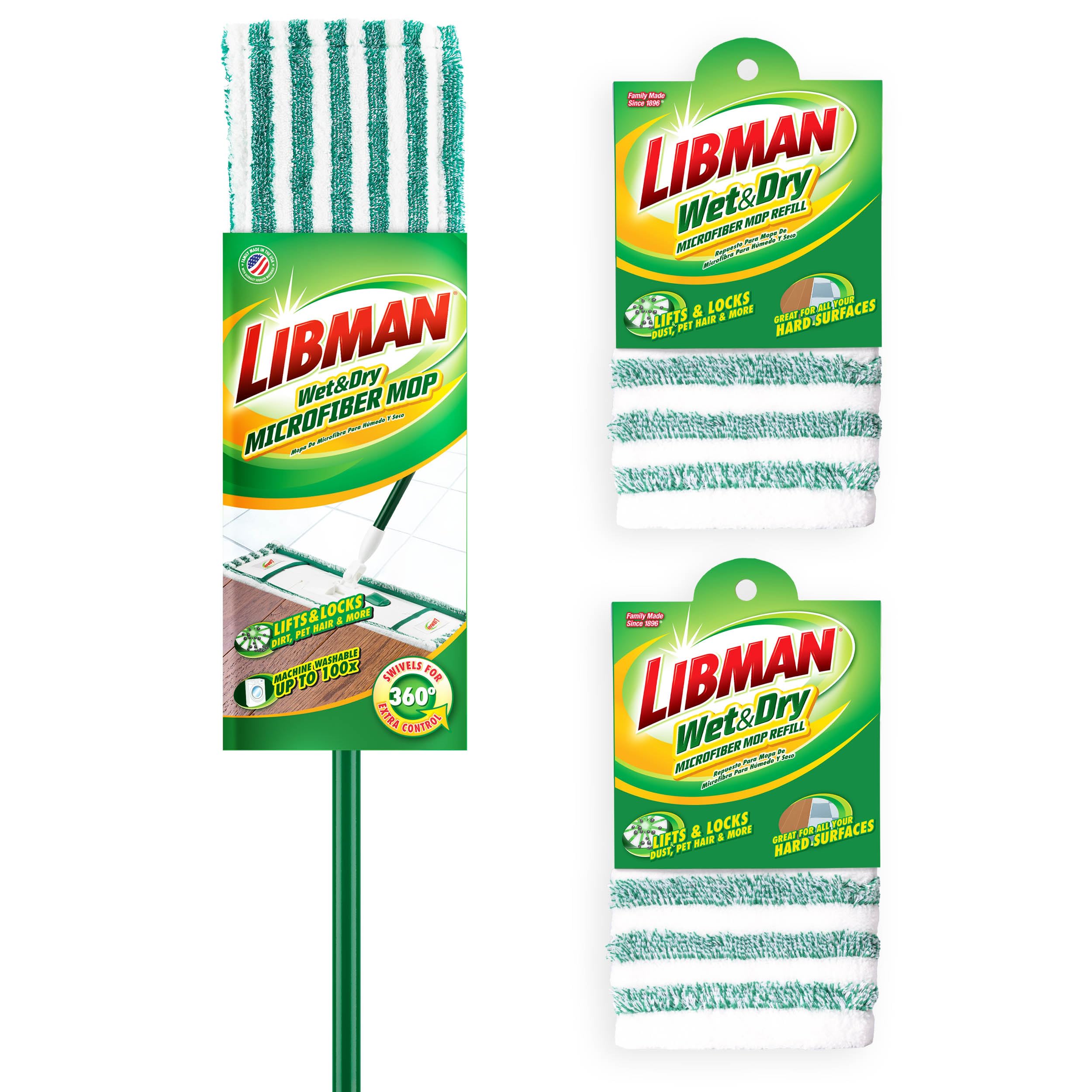 libman-microfiber-wet-dry-mop-refills-3-pads-machine-washable-360-rotation-for-h image 2
