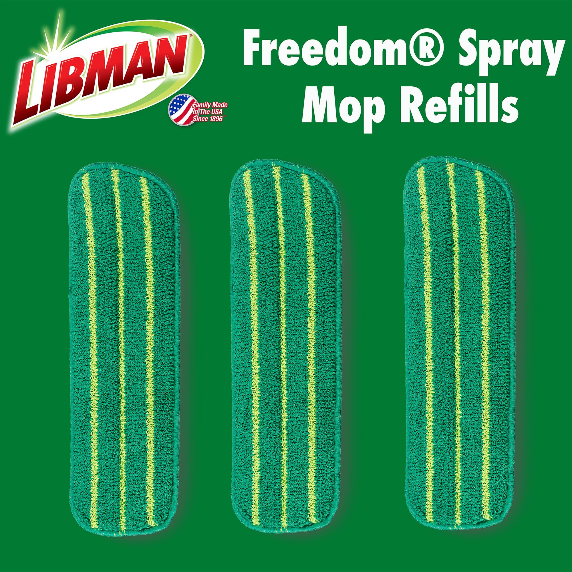 libman-freedom-spray-mop-refill-3-microfiber-pads-velcro-attachment-machine-wash image 2