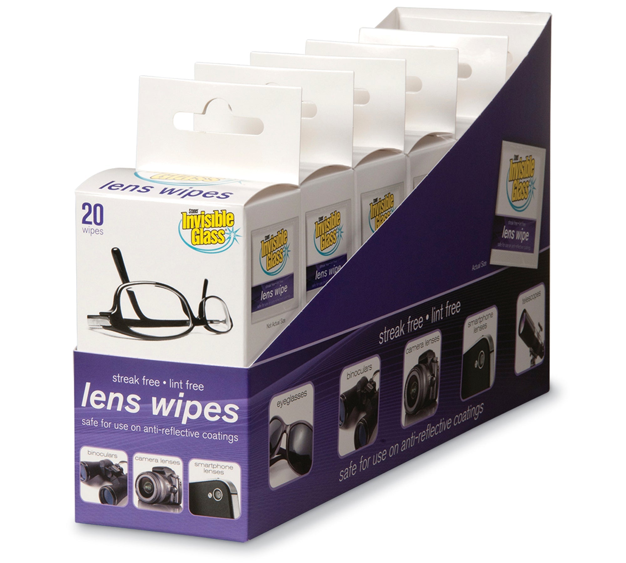 invisible-glass-lens-wipes-20-count-ammonia-free-for-eyeglasses-phones-cameras image 3