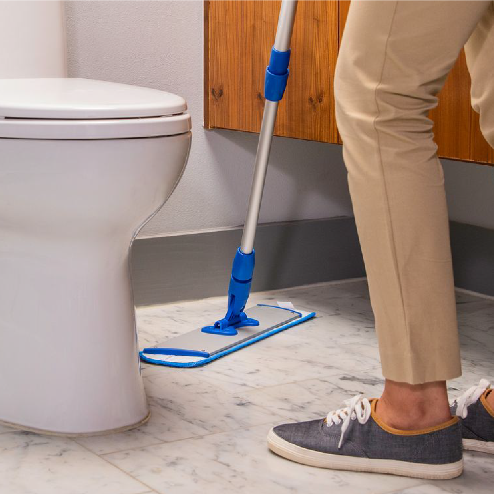microfiber-wholesale-18-microfiber-flat-mop-system-mop-tool-dust-mop-2-wet-pads image 2