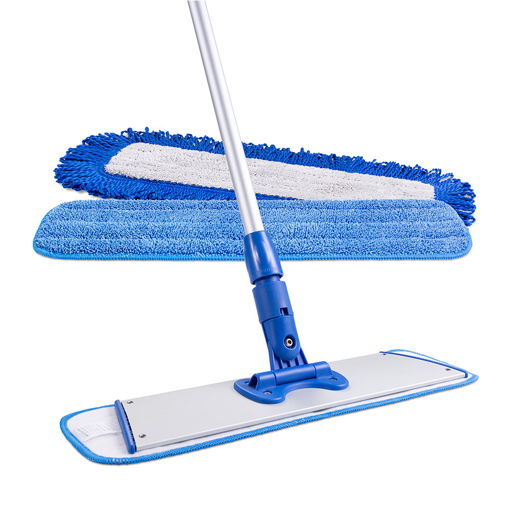 microfiber-wholesale-18-microfiber-flat-mop-system-mop-tool-dust-mop-2-wet-pads image 1