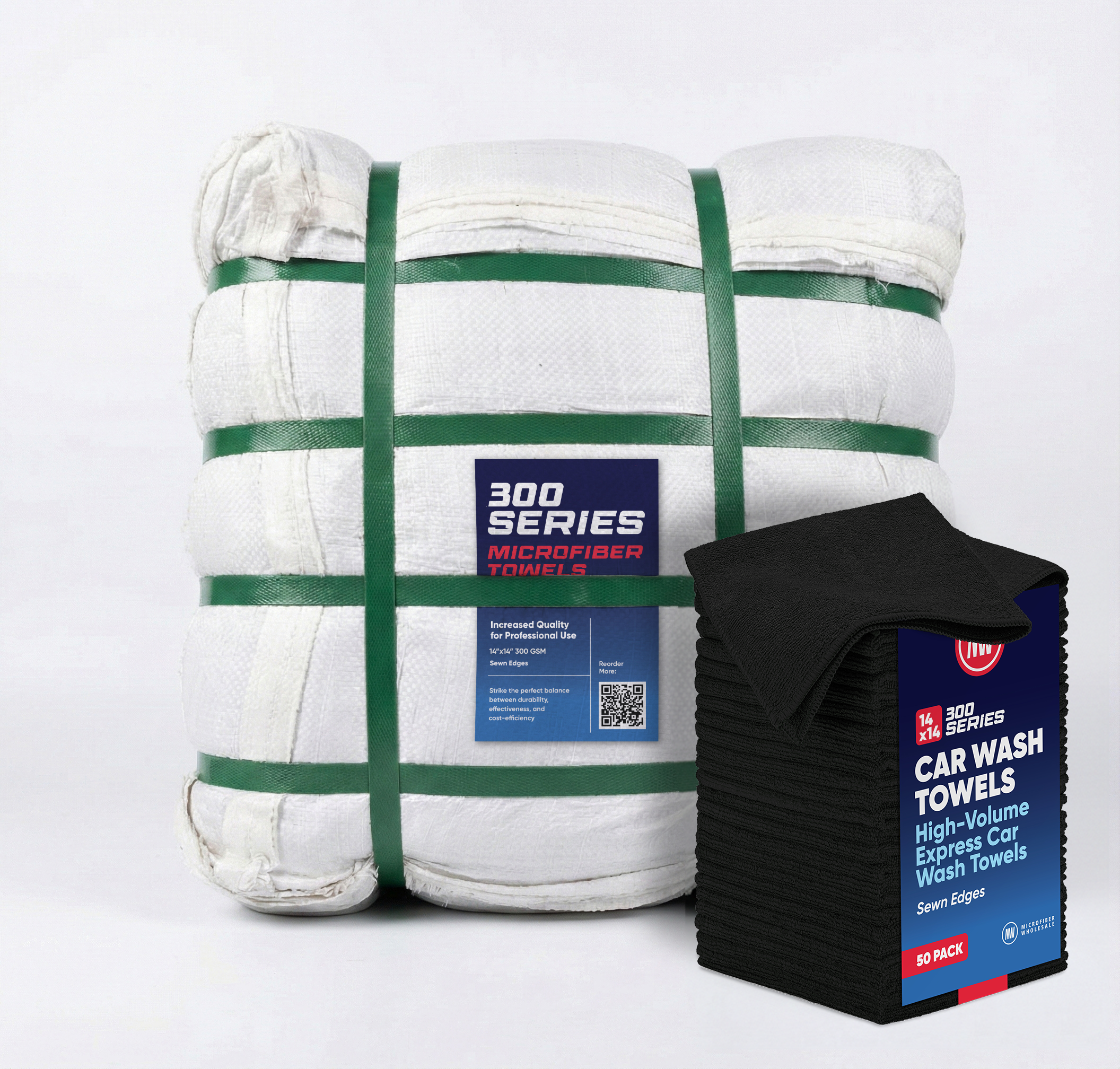 microfiber-wholesale-14x14-300-series-microfiber-car-wash-towels-black-500-bale image 1